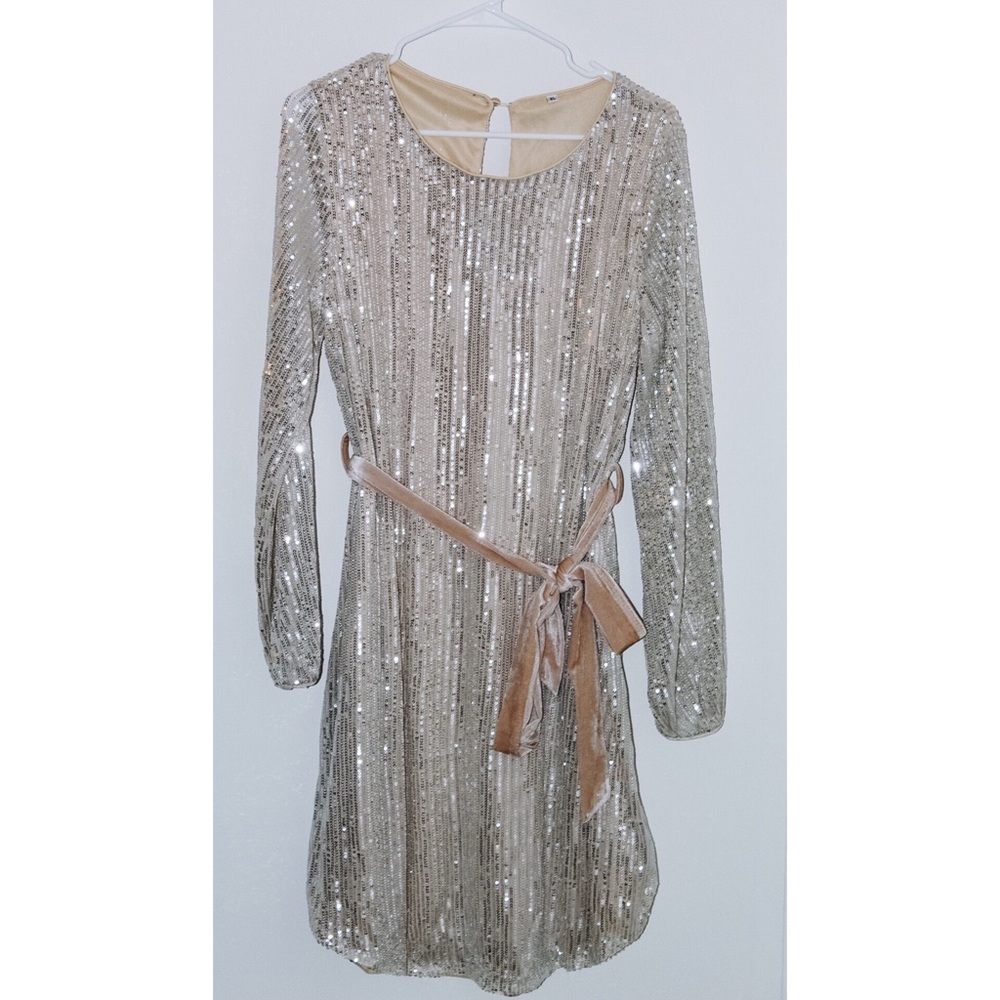 Sequin Silver Mini Dress